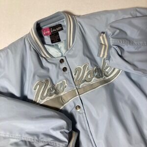 Vintage Jon Lauren New York Puffer Bomber Jacket Men's‎ Size XL Blue